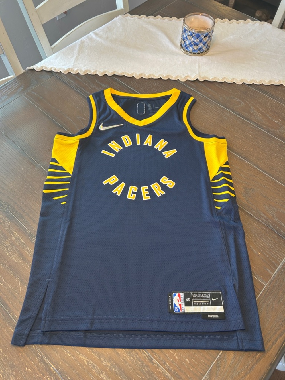 Nike Navy and Yellow Indiana Pacers Replica Basketball Jersey